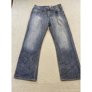 Guess The Dean Straight Jeans Mens 34 Blue Denim Straight Leg 5-Pocket Zip Fly